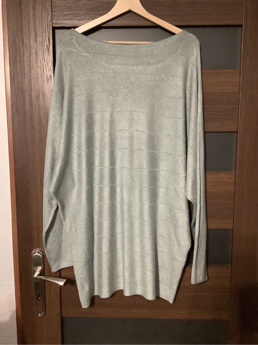 Jasnozielony miętowy sweter nietoperz rozmiar 42 44 46 oversize