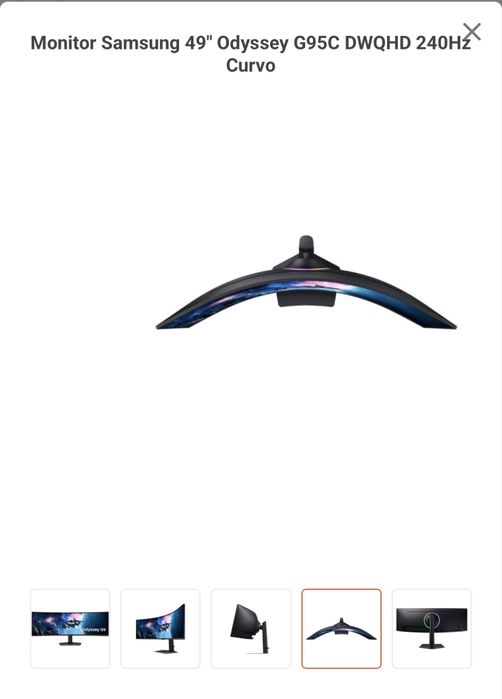 Monitor Curvo 49" Odyssey G95C  LED DQHD (Preto) - SAMSUNG (NOVO)
