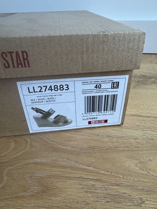 Sandaly Big Star espadryle bezowe rozkiar 40
