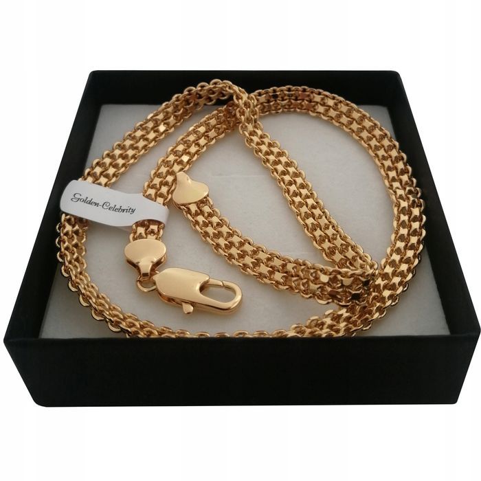 Złoty Łańcuszek Bismark 50cm 18 Karatów