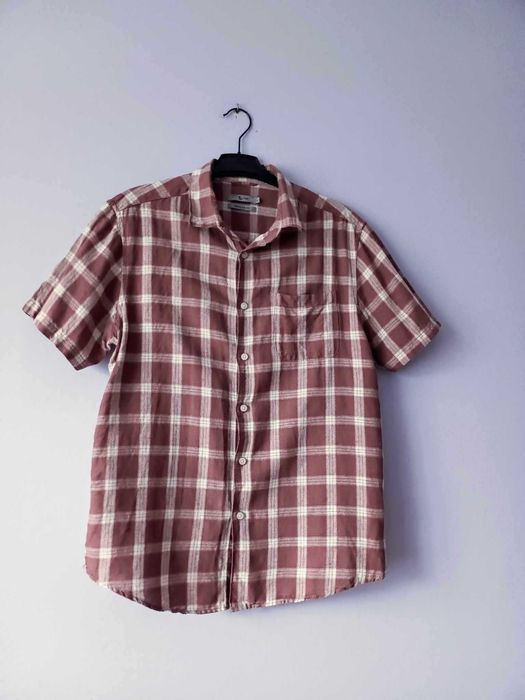 Koszula męska, rozmiar M, 55% len, stan dobry