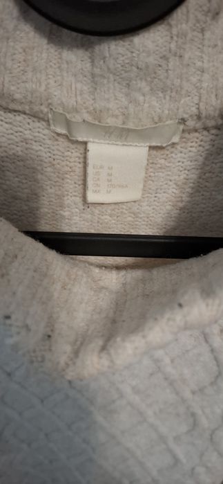 Dłuższy beżowy sweter H&m r.m 170 cm