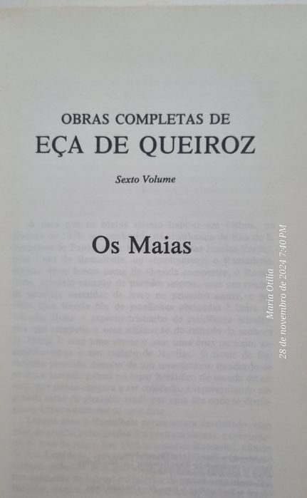 Os Maias de Eça  de Queiroz