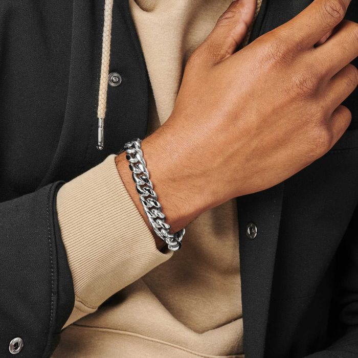 Pulseira Trendhim corrente aço inox prateado