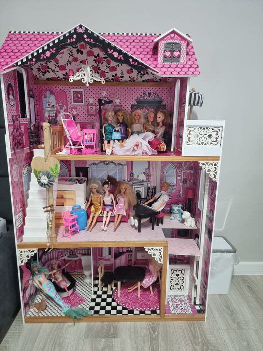 KidKraft - Drewniany domek dla lalek Amelia z mebelkami 83 x 41 x 121