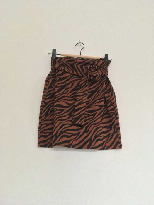 Cropp animal print mini xs 34 taliowana