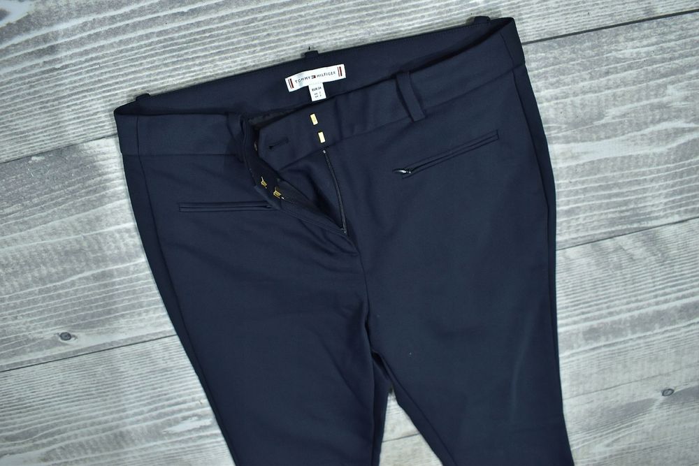 Tommy Hilfiger Granatowe Eleganckie Spodnie Damskie 34