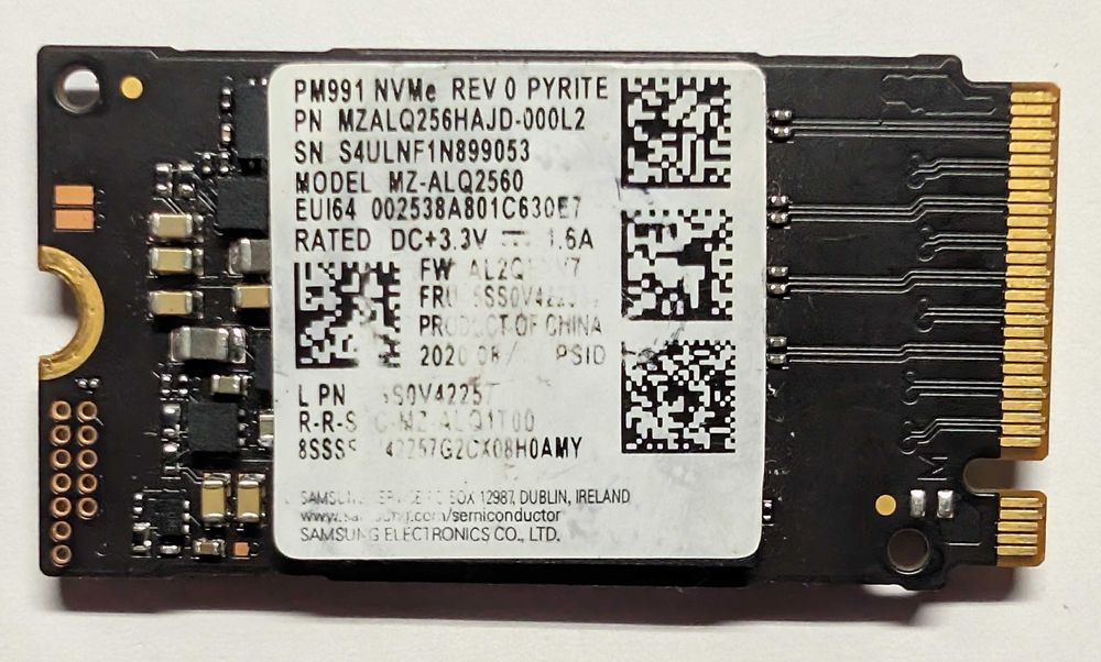 SSD m.2 2242 NVMe 256GB - Samsung PM991 PCI-e Gen3x4 2000/1000