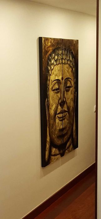 Quadro Buda Dourado (2 peças)