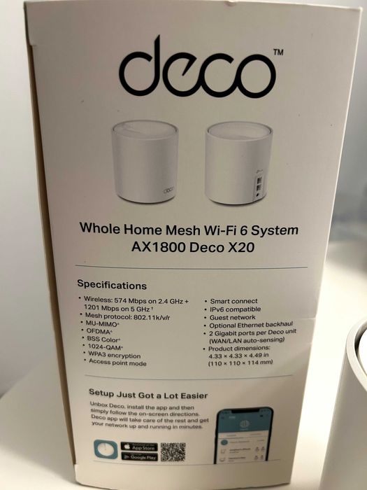 TP-Link Deco X20 Mesh System – 2-Pack (AX1800)64284287011970122