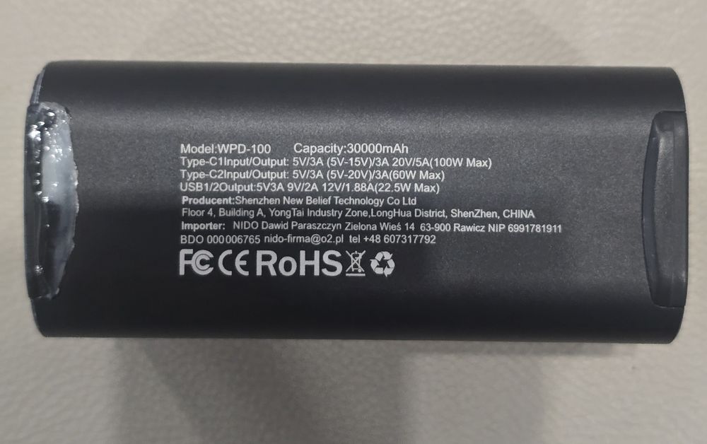 POWERBANK 100W super szybkie ładowanie 30000mAh