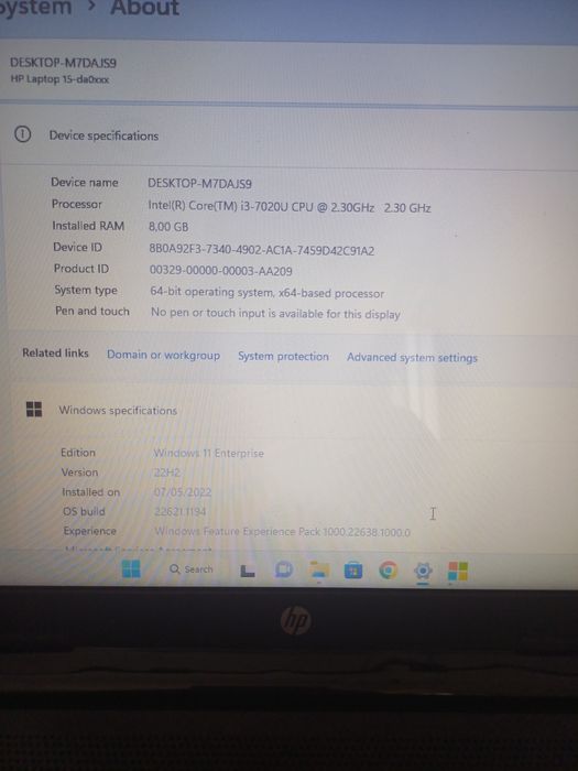 Portatil Hp i3-7020u