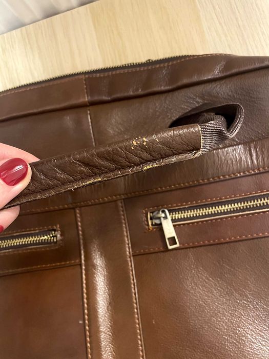 Brązowa torba męska / unisex na laptopa skóra naturalna