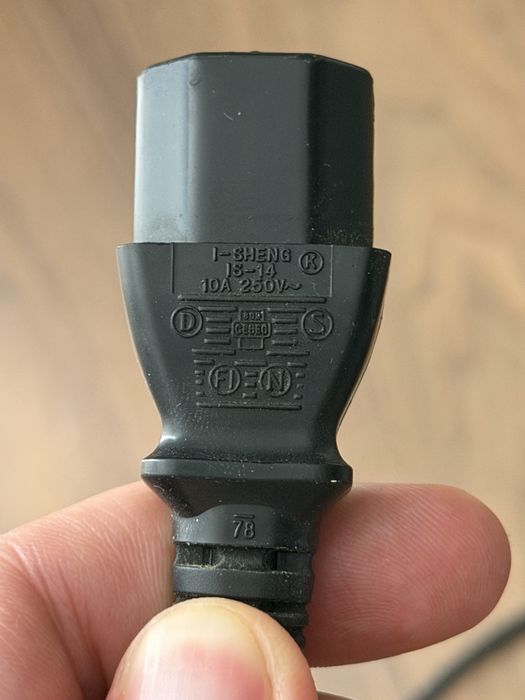 Кабель питания Schuko IEC C13, 1.8 м, 250V 10A для ПК, монитора, UPS