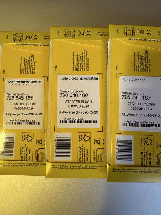 Startery Plush kolejne numery - trio