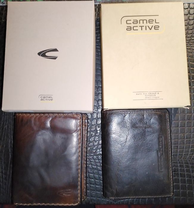 Carteiras Camel Active em pele genuína castanhas