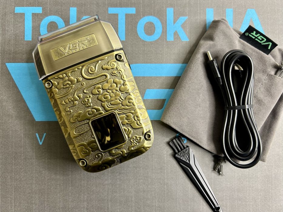 Електробритва VGR V-336, титанова сітка, LED-дисплей, захист IPX6