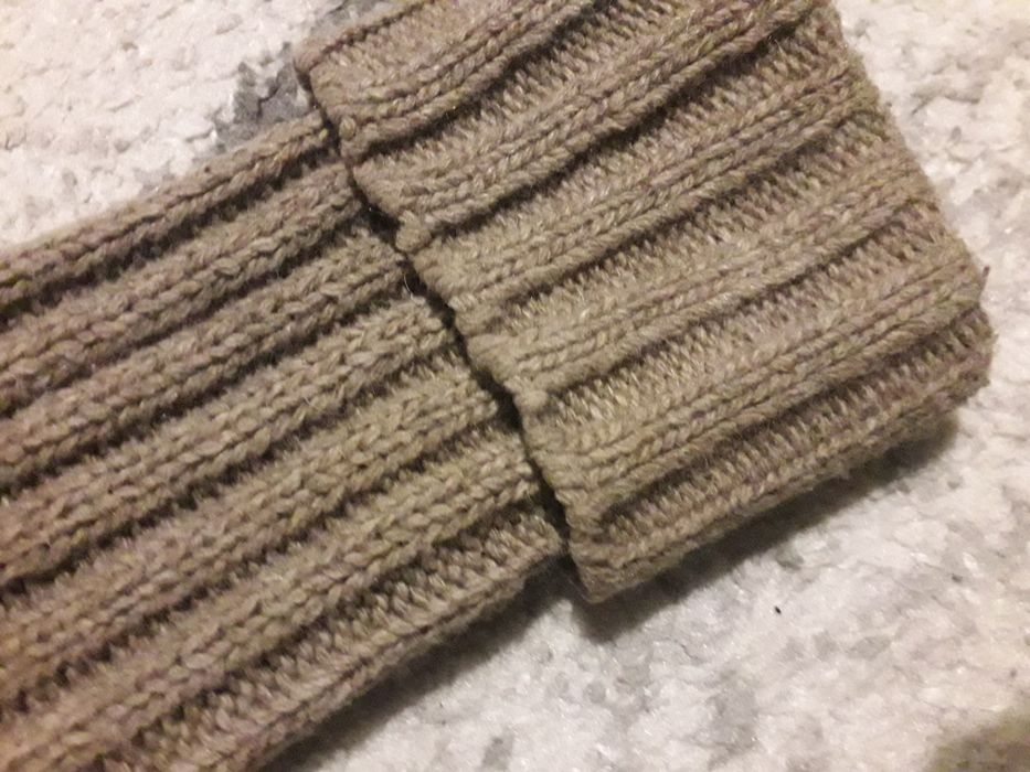 Ciepły sweter M 38 rozpinany camel futerko