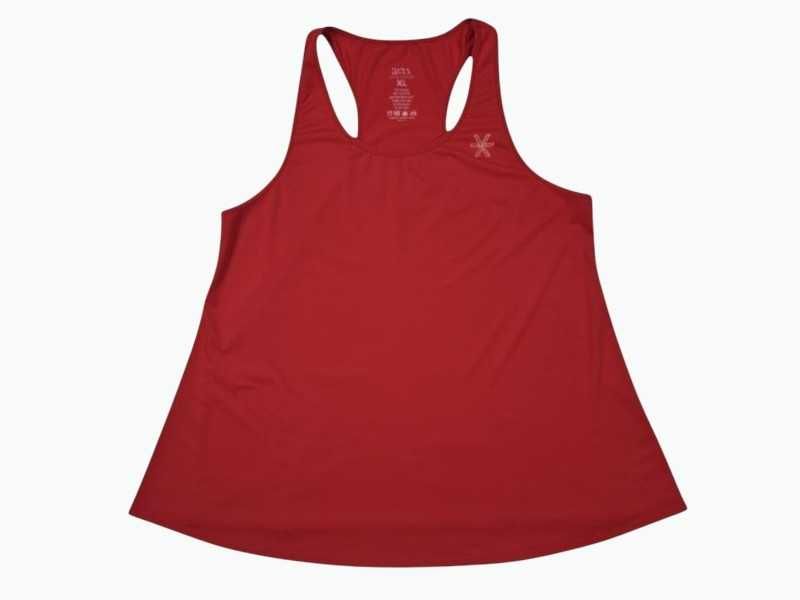 Czerwony top sportowy BARA Sportswear, bokserka racerback, dzianina techniczna, XL