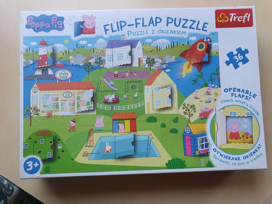 Puzzle dla dzieci 3+ z okienkami "Świnka Peppa", 36 elementów