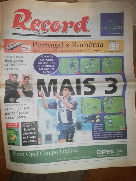Jornais antigos FC Porto - Jardel e Pena