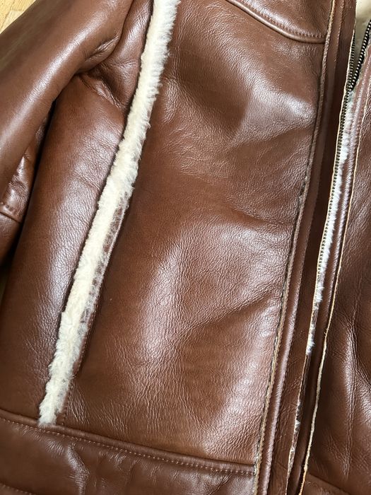 Вінтажна дублянка авіатор shearling італія