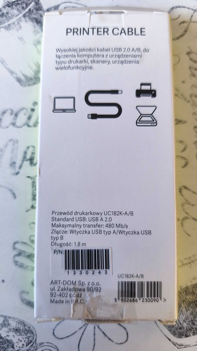 Kabel drukarkowy Kabel USB-A - USB-B XLINE UC182K-A/B 1.8 m