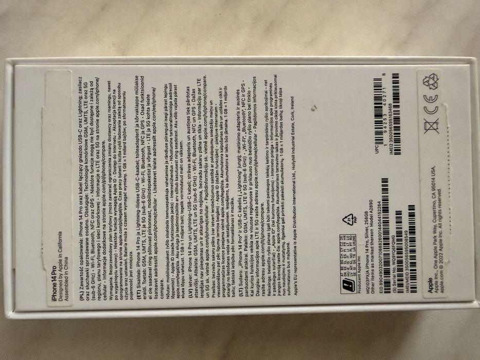 iPhone 14 Pro silver  256GB pamięci apple