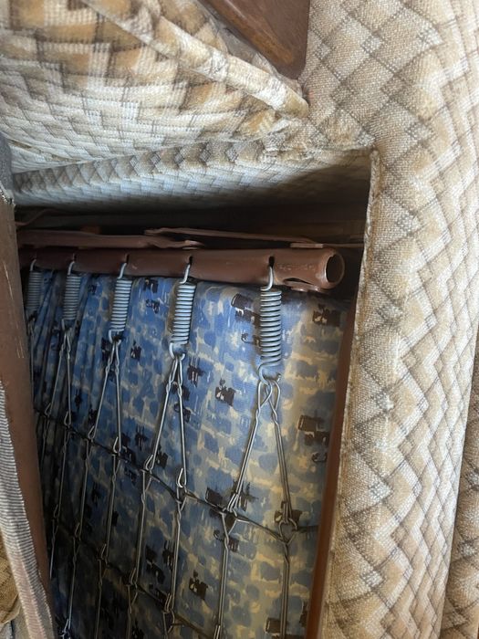 Sofa cama vintage castanho/bege 3 lugares