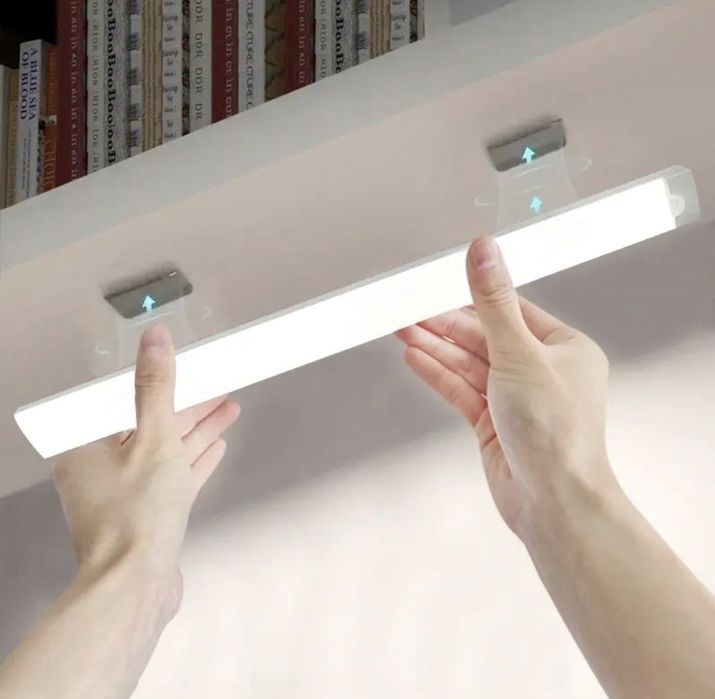 LED лампа з датчиком руху 20 см (біле,  тепле світло), магнітне кріпле