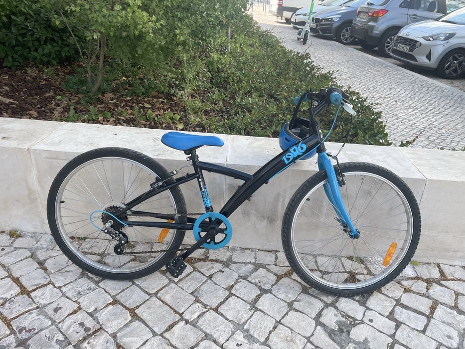 Bicicleta decathlon azul