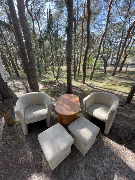 Duże, wygodne fotele z półowalnym oparciem 2 sztuki, stylowe! Tanio