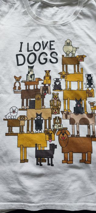 4 śliczne koszulki t-shirt z pieskami r. M-L dog