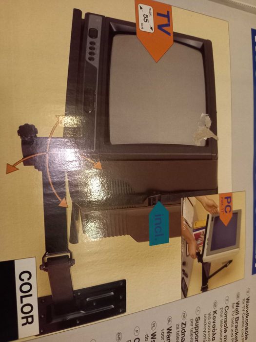 Uchwyt Ścienny Półka do Telewizor CRT Kineskopowy - 55cm/17" 30KG Nowy