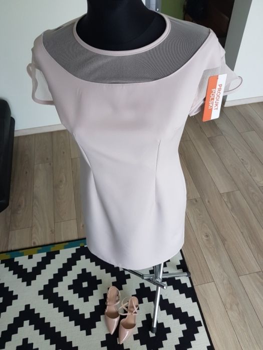 Sukienka pudrowy róż , nowa 36/38