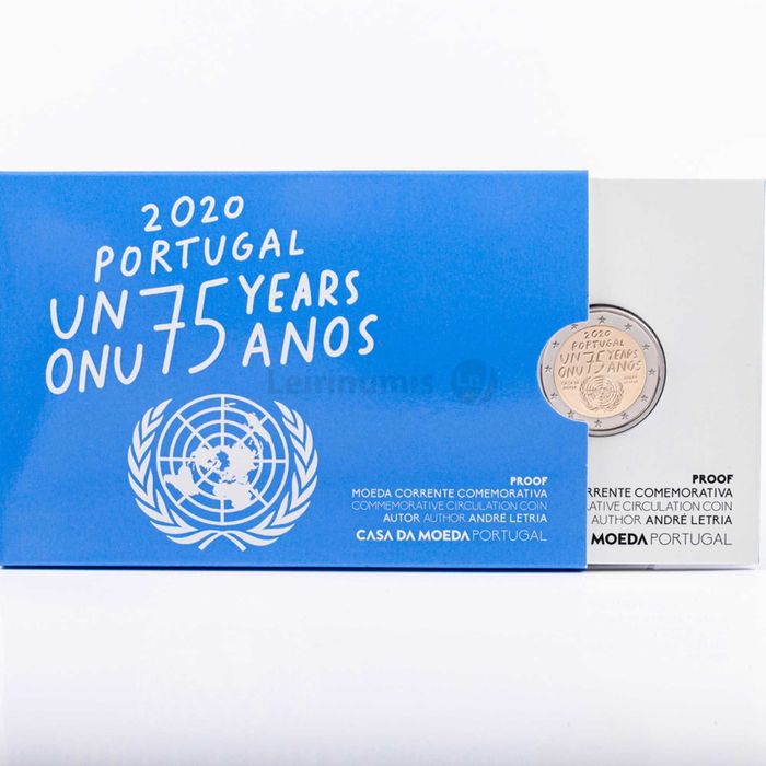 2020 – PROOF 2 Euros € – 75 ANOS DA ONU - Comemorativa INCM