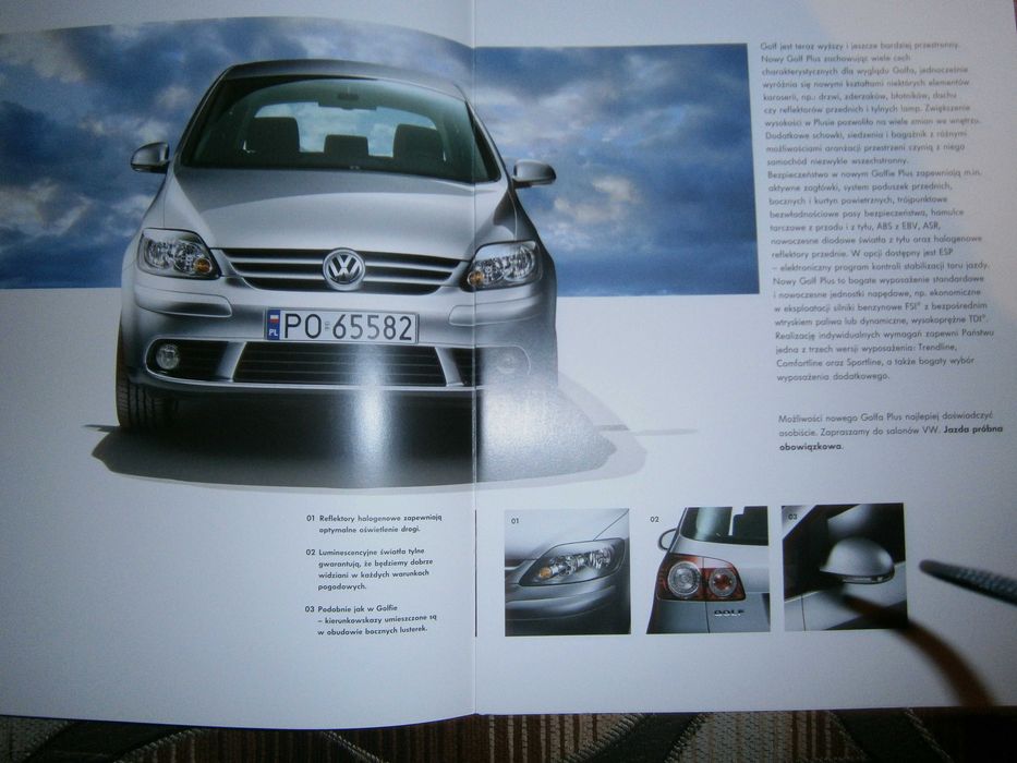 Folder prospekt VW Golf V PLUS