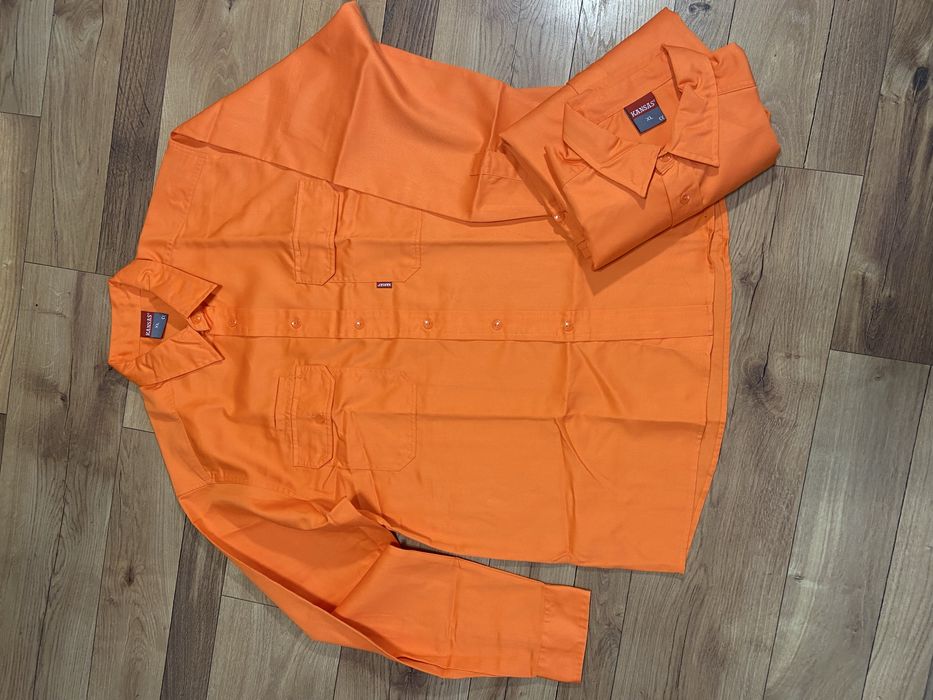 Цена за 2 шт рубашки рабочие оранжевая рубашка роба спецодежда