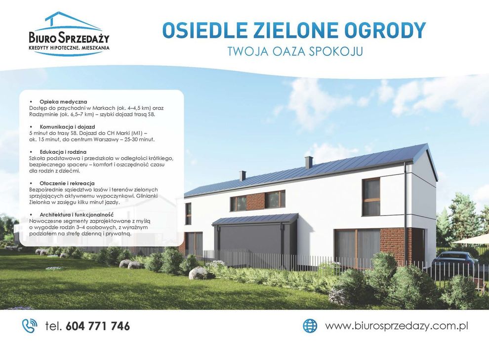 Połówka Bliźniaka Z Garażem I Dużą Działką