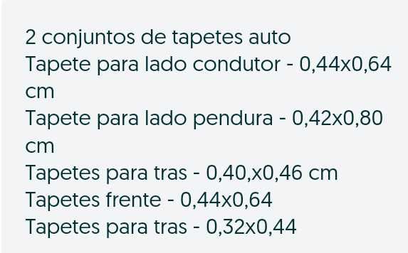 Manete de velocidades e tapetes