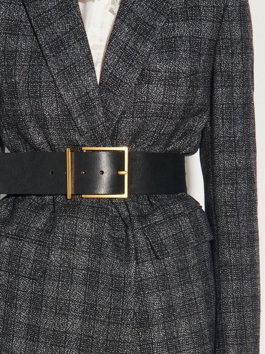 Шкіряний ремінь від Sandro Maje з чорного кольору з натуральної шкіри