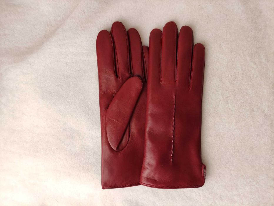 Рукавички жіночі шкіряні Імідж-Галант на хутрі 164 вишня