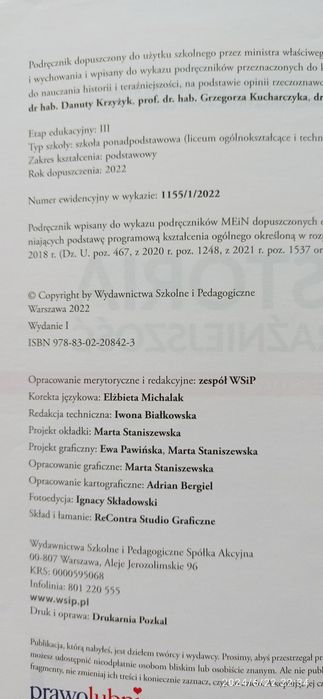 Historia i teraźniejszość 1, zakres podstawowy