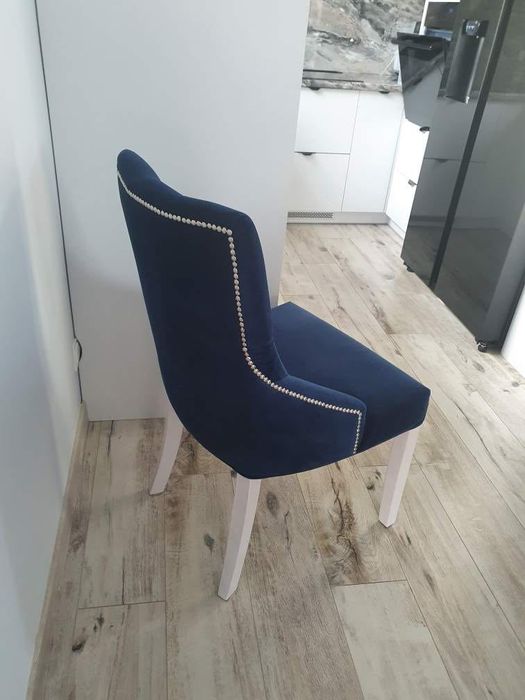 Krzesło tapicerowane granatowe Polska produkcja - 10 sztuk