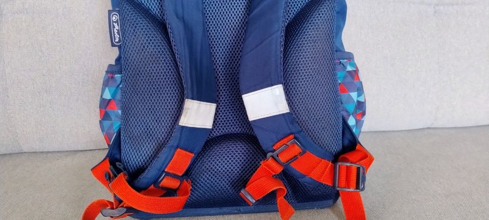 Plecak Tornister Szkolny Herlitz Niebieski Wzory Wzmocniony Spód