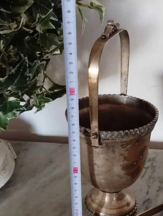Balde de Gelo Vintage com Banho Prata
