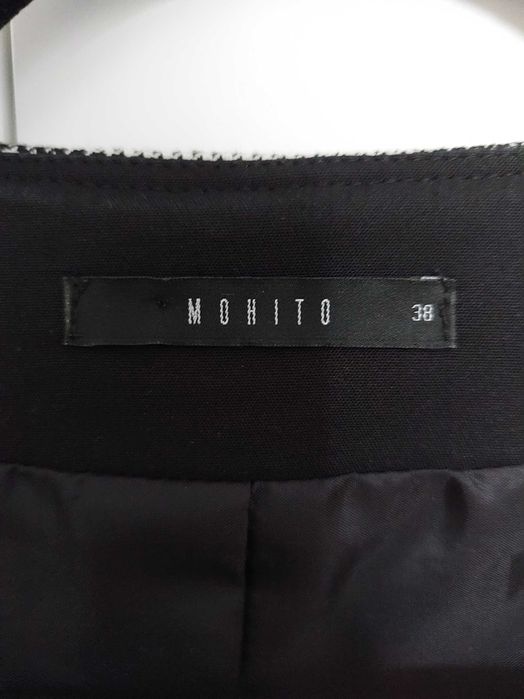 Żakiet damski o kroju ramoneski, w drobną pepitkę, Mohito, r. 38