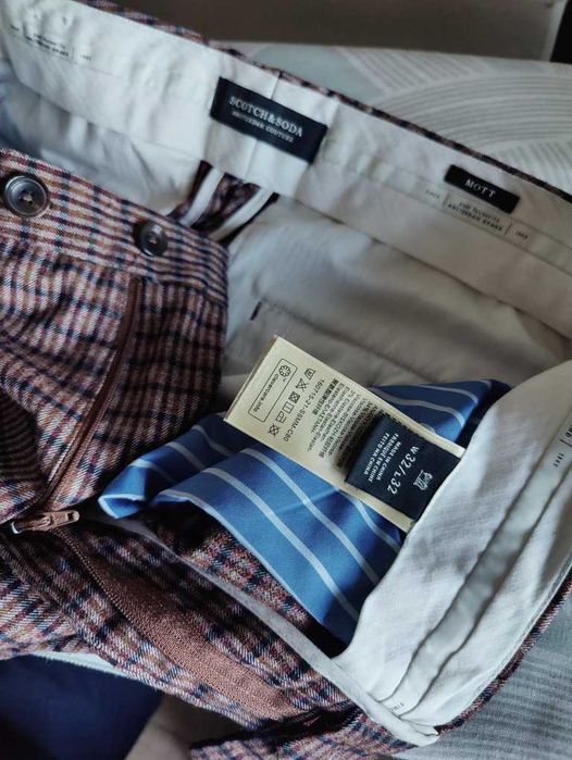 Джинсы (chino Scotch&Soda Mott Дания w32 stretch checked.