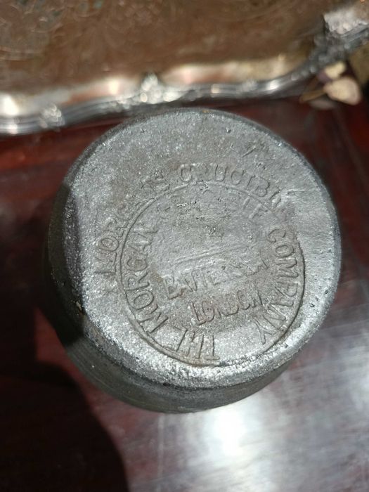 Cadinho Grafite Fundição Ouro Museu Inglaterra Séc XIX 16,5 cm