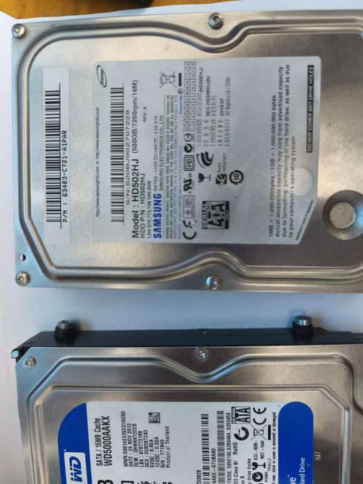 Discos rígidos 2 de 500Gb